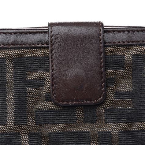 fendi zucca wallet black|fendi zucca On Sale .